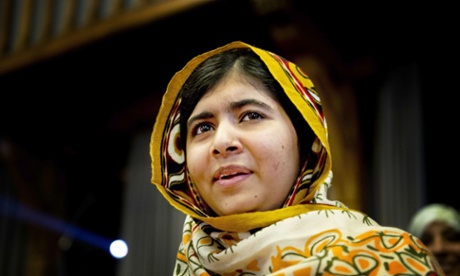 Malala Yousafzai is awarded the International Children's Peace Prize Award, The Hague, Netherlands. Yousafzai was targeted and shot in the head by the Taliban as she travelled to school in Pakistan after campaigning for girls' education
