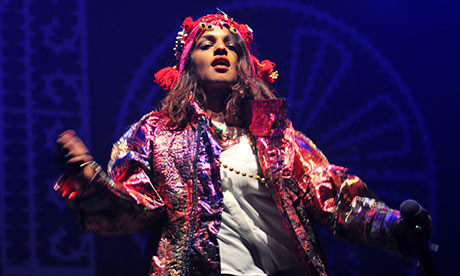 MIA performs on stage at Bestival 2013