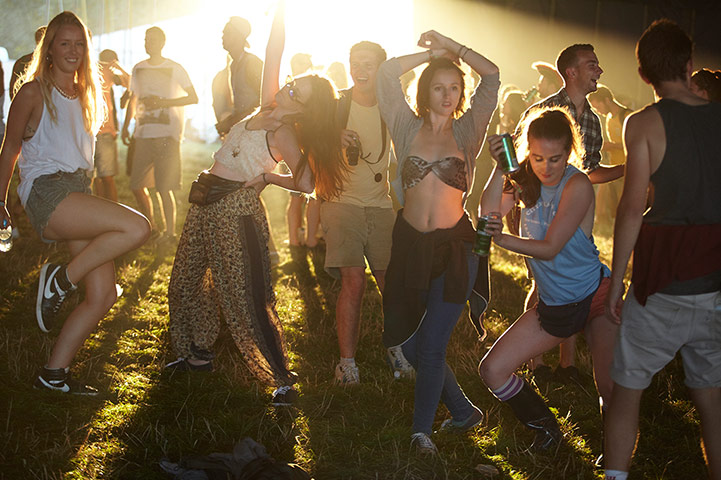 Bestival 2013: Revellers dance in one of the music tents