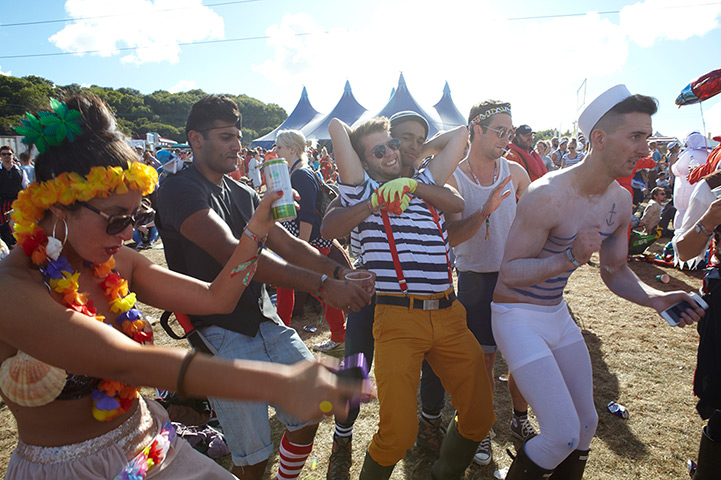 bestival 2013 day 3 and 4: Festival goers dance in nautical fancy dress