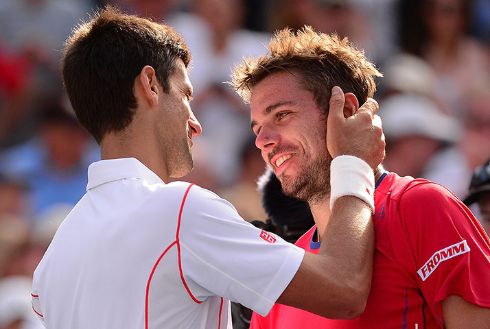 sport: Serbian tennis player Novak Djokovic and Switzerland's Stanislas Wawrinka