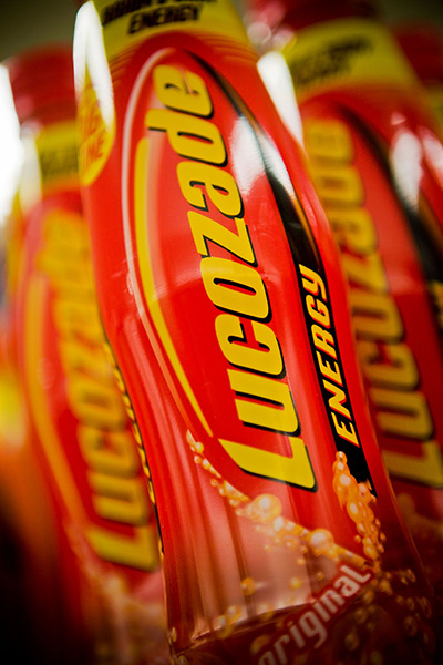 British brands: Lucozade bottles a GlaxoSmithKline brand