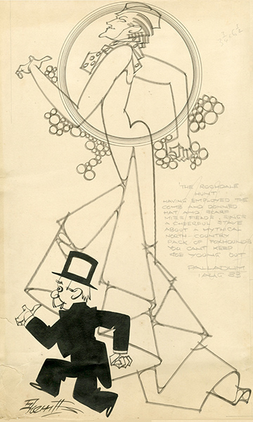 Sherriffs cartoons: Gracie Fields in The Rochdale Hunt at the London Palladium. Publishedin The