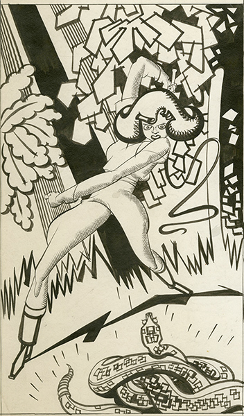 Sherriffs cartoons: Scene from Call Her Savage with Clara Bow. Published in The Sketch, 18 Janu