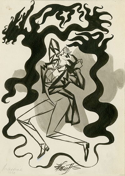 Sherriffs cartoons: Scene from Symphonie Fantastique featuring Leonide Massine. Published in Th