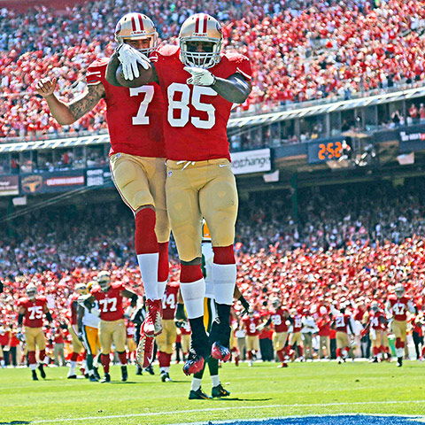 NFL Week One Gallery: Colin Kaepernick of the San Francisco 49ers celebrates