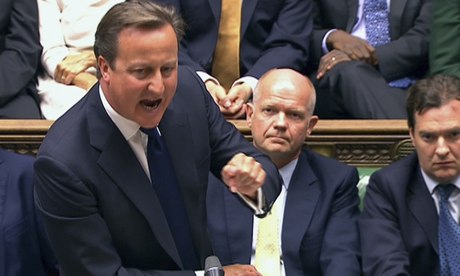 David Cameron addresses the Commons during the debate on intervention in Syria. Photograph: Pool/Reuters