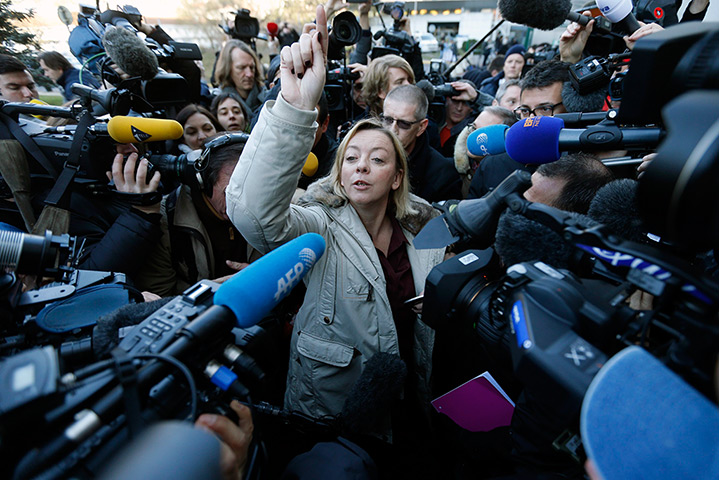 Photo highlights: Sabine Kehm, manager of Michael Schumacher, answers to journalists in front