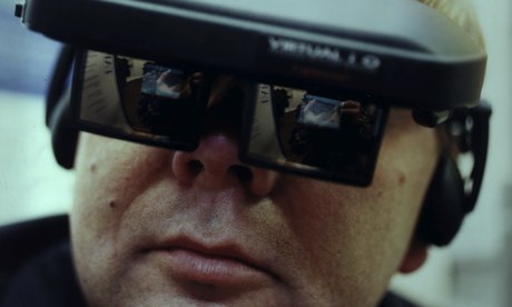 Man wearing a virtual reality headset