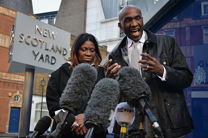 20 Photos: Nims Obunge speaks outside New Scotland Yard after the Mark Duggan verdict
