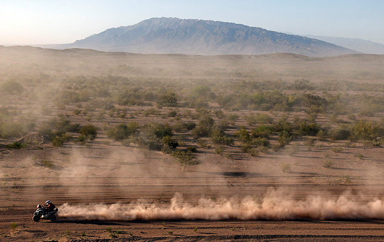 Dakar Rally 2014: A competitor rides his quad