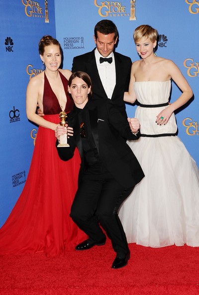 Globes fashion photobombs:  Amy Adams, Bradley Cooper, Jennifer Lawrence, Megan Ellison