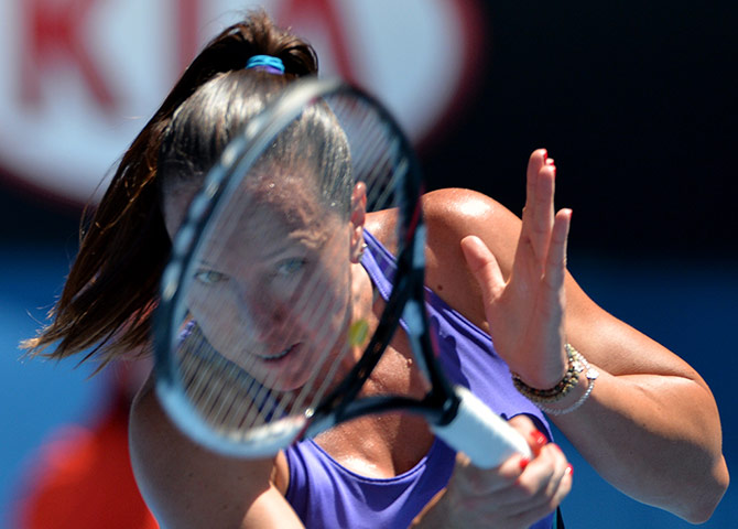 Aussie open day 2: Jelena Jankovic plays a shot 