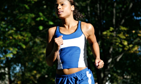 Young woman running