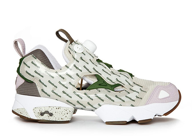 Trainers: Stylish trainers - futuristic  cream with reebok logo tiled print by Reebok