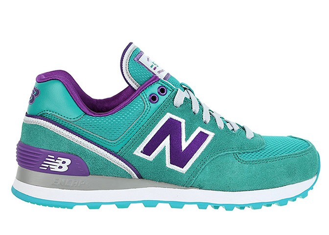 Trainers: Stylish trainers - teal with purple detail and white sole by new balance