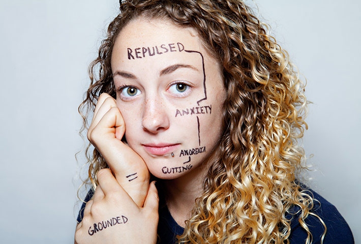 Big Picture - What I Be: Young woman with writing on face and hands