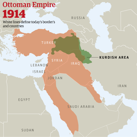 Ottoman empire 1914 map
