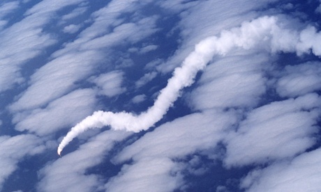 A hypersonic aircraft plunges towards the Pacific during a failed US test