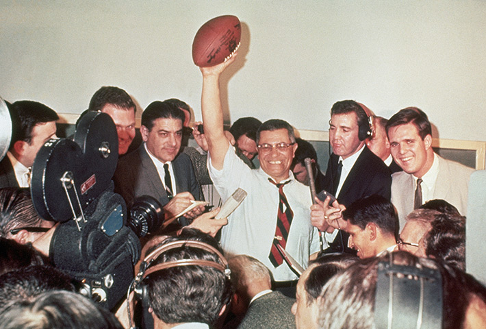 looking back: superbowl I: Green Bay Packers coach Vince Lombardi 