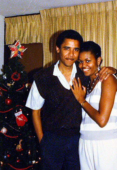 Michelle Obama at 50: Future Democratic presidential nominee US Senator Barack Obama spends Chris