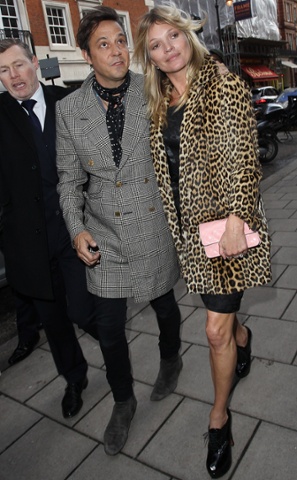 It's Kate Moss's 40th and here she and Jamie Hince arrive at 34 in London to celebrate.