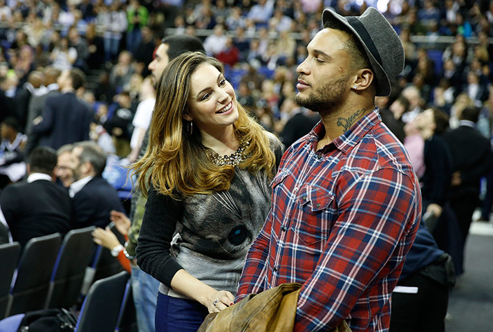 nba at the o2: Kelly Brook and David McIntosh