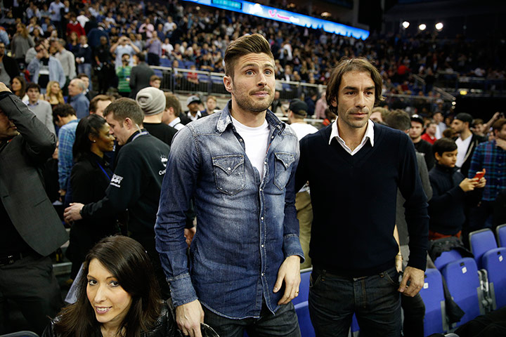 nba at the o2: Olivier Giroud and Robert Pires