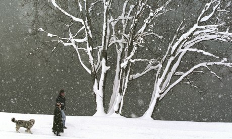 Walkers on the slopes in Davos