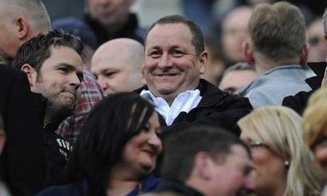 Newcastle United owner Mike Ashley watches his team from the stands