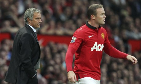 José Mourinho watches Wayne Rooney