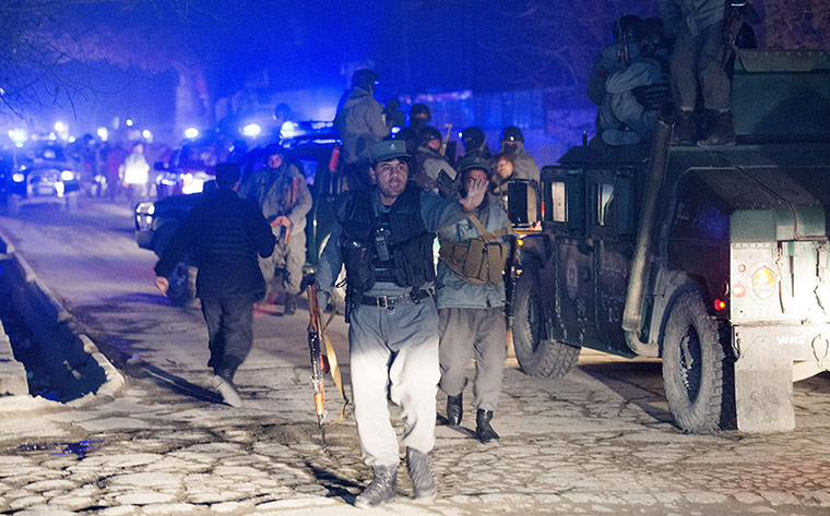 Kabul attack: Afghan police arrive at the scene