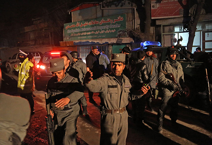 Kabul attack: Afghan security forces work at the site