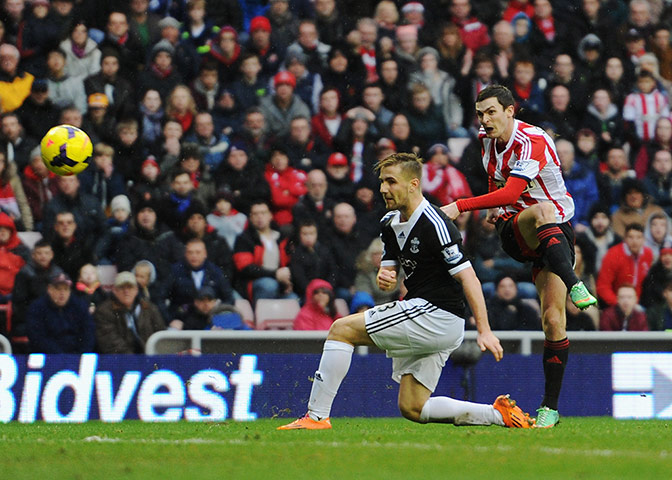 sunderland v southampton: Adam Johnson scores