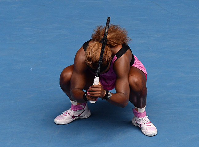 tennis: Serena Williams of the US react
