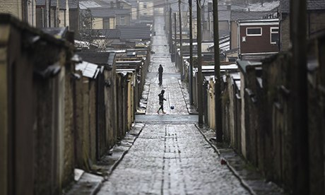 Boarded Up Empty Houses And Derelict Buildings In Once Vibrant Accrington