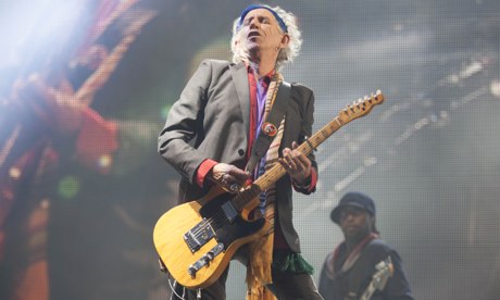 Keith Richards of the Rolling Stones performing at Glastonbury