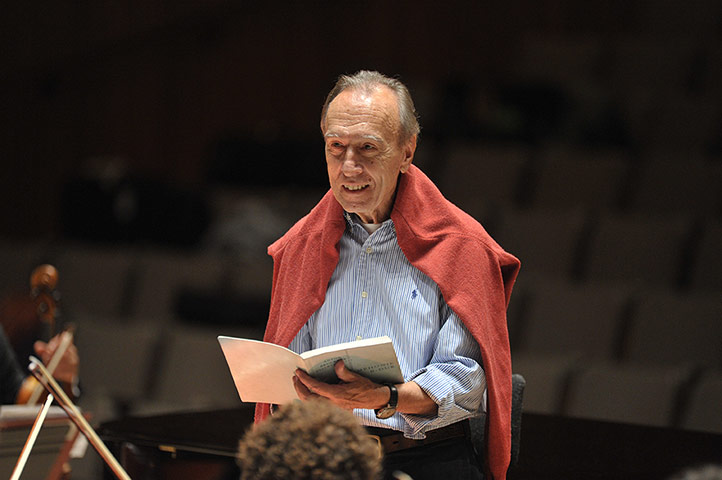 Claudio Abbado: Claudio Abbado rehearsing with the Lucerne Festival Orchestra at the Royal 