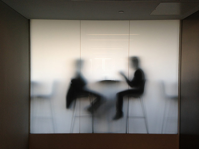 Your Pics - friendship: abstract image of two people through glass