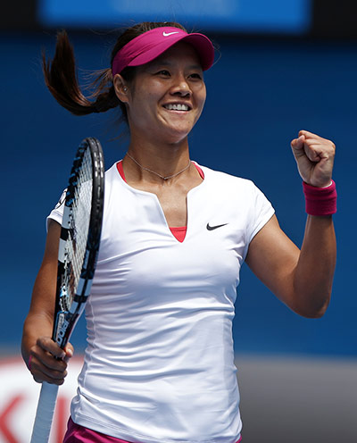 aussie open day 9: Li Na celebrates