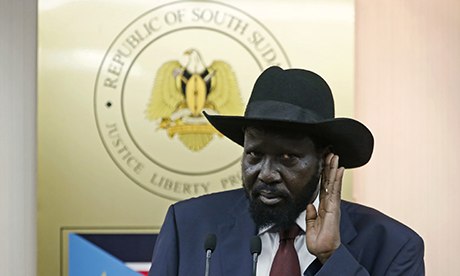 Salva Kiir at press conference