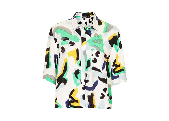 Prints: Printed clothes - multi paint splat shirt by Topshop