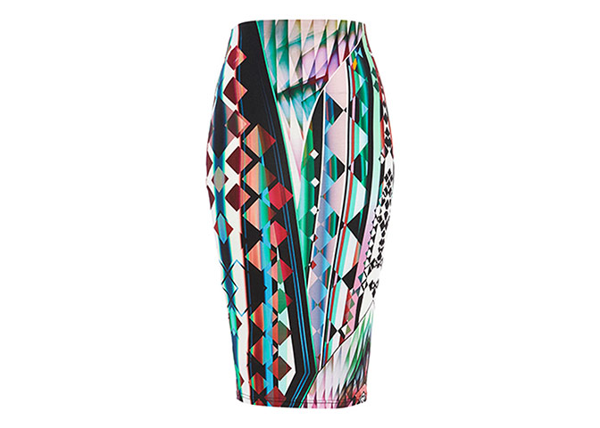 Prints: Printed skirts - multi graphic print pencil skirt by River Island