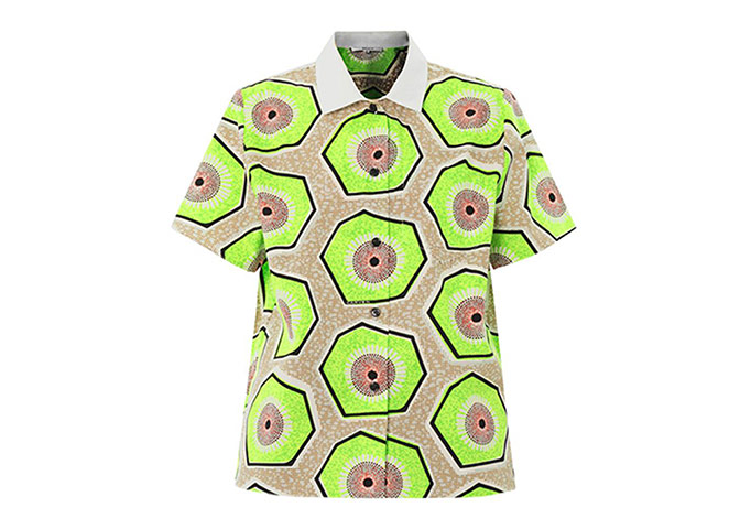 Prints: Printed clothes - kiwi print short sleeve shirt by carven
