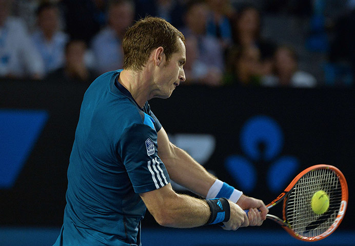 Murray v Federer: Britain's Andy Murray plays a shot