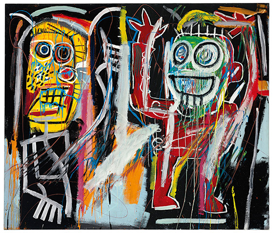 Christie's top ten lots: Jean-Michel Basquiat, Dustheads, acrylic, oilstick, spray enamel and metall