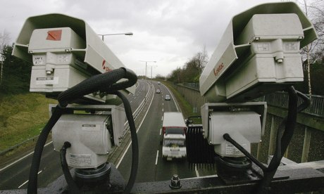 Number plate recognition cameras scan the M77 near Glasgow