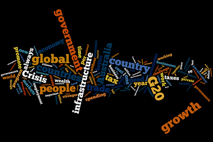 Does Tony Abbott: Tony Abbott's speech to the G20 as a wordle