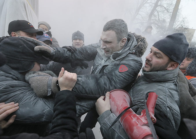 20 Photos: Opposition leader and former boxer Vitali Klitschko is attacked in Kiev