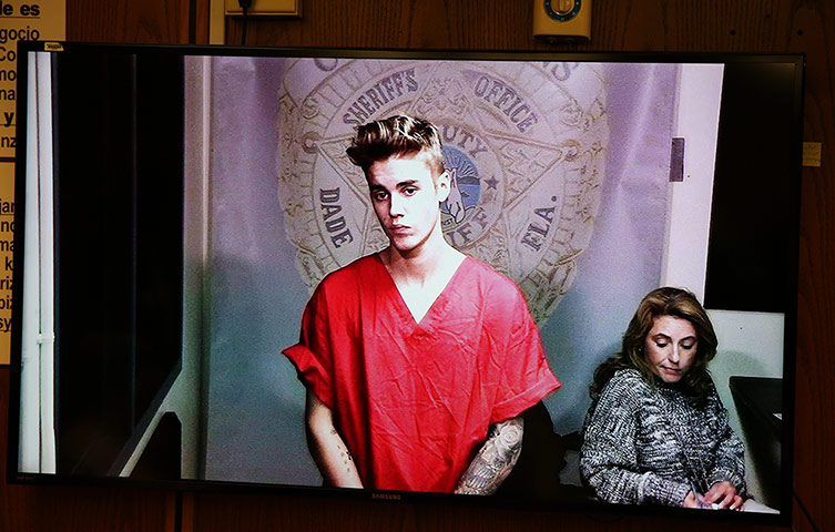 20 Photos: Justin Bieber appears in court via a video feed in Miami